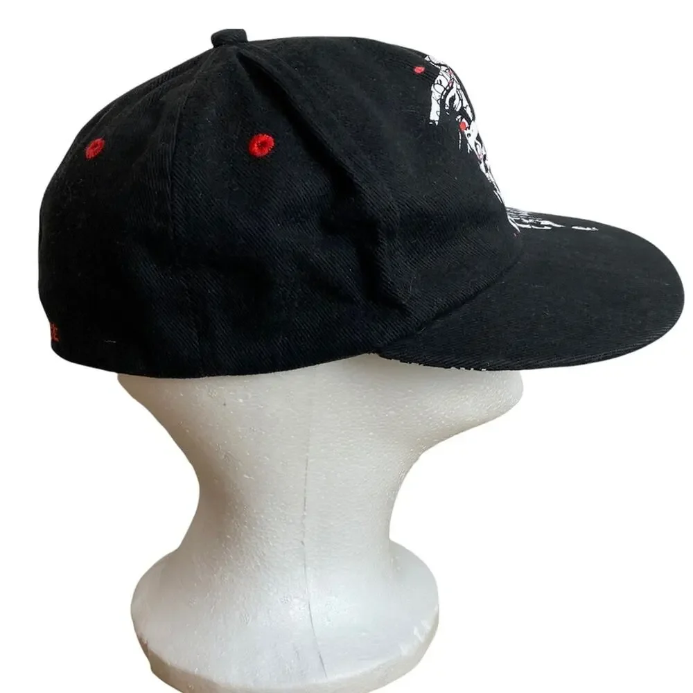 Angry Mickey Disney Parks Flat Bill Cap Hat Black Red White Youth